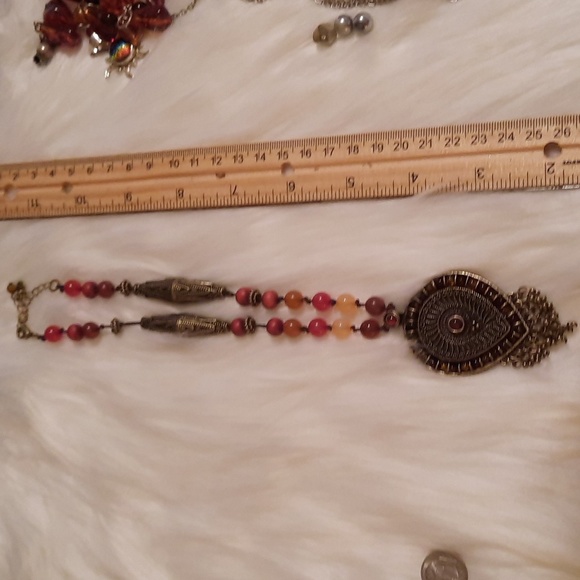 XC Axcess Carnelian and agate beaded necklace - Picture 10 of 10